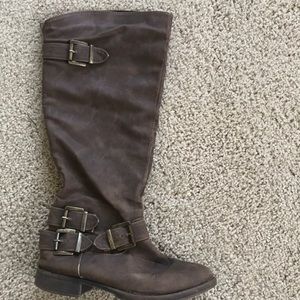 Brown knee-high boots